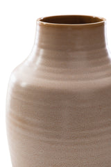 Side angle of Millcott tan ceramic vase