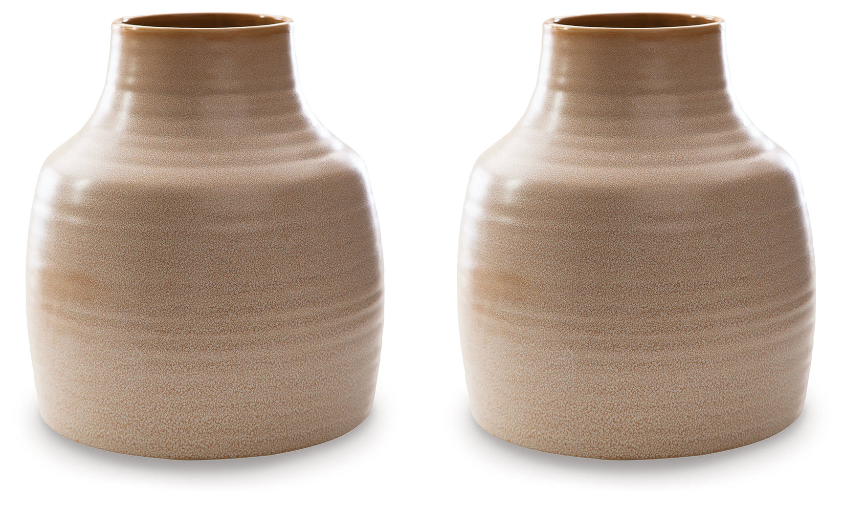 Millcott Vase close-up with tan reactive glaze