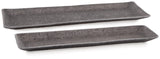 Garekton Pewter Finish tray set front view on white background