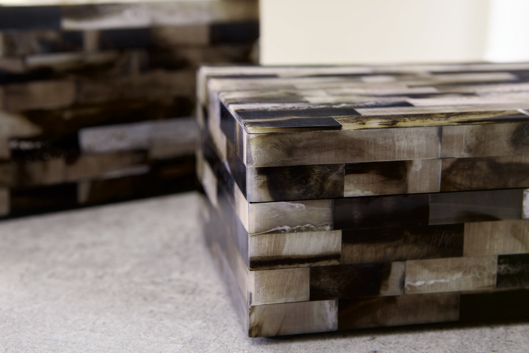 Close-up detail of Ellford box mosaic finish
