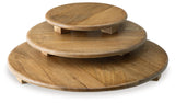Kaidler Honey Brown Tray Set large tray close-up