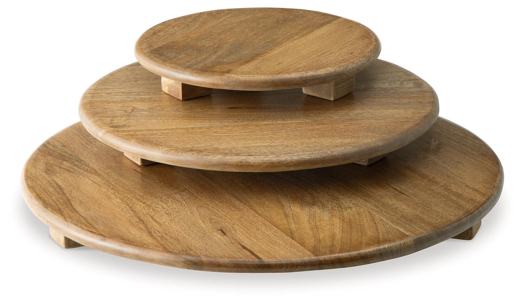 Kaidler Honey Brown Tray Set large tray close-up