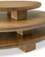 Honey brown finish detail on Kaidler tray