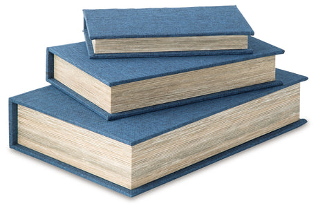 Jolina Blue Box Set open revealing black velvet interior lining
