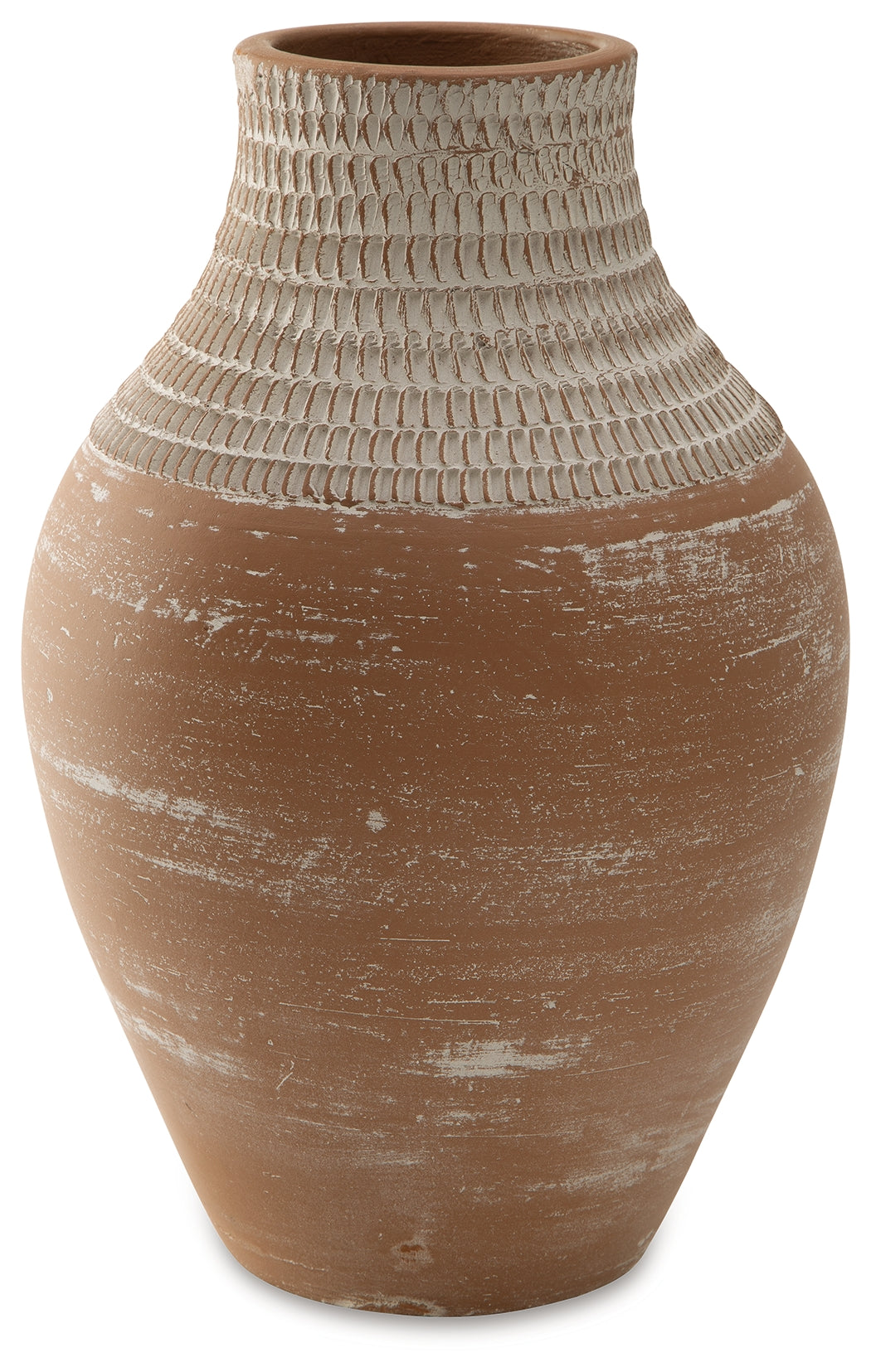 Reclove terracotta vase side detail