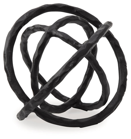Barlee sculpture side angle showing interlocking rings
