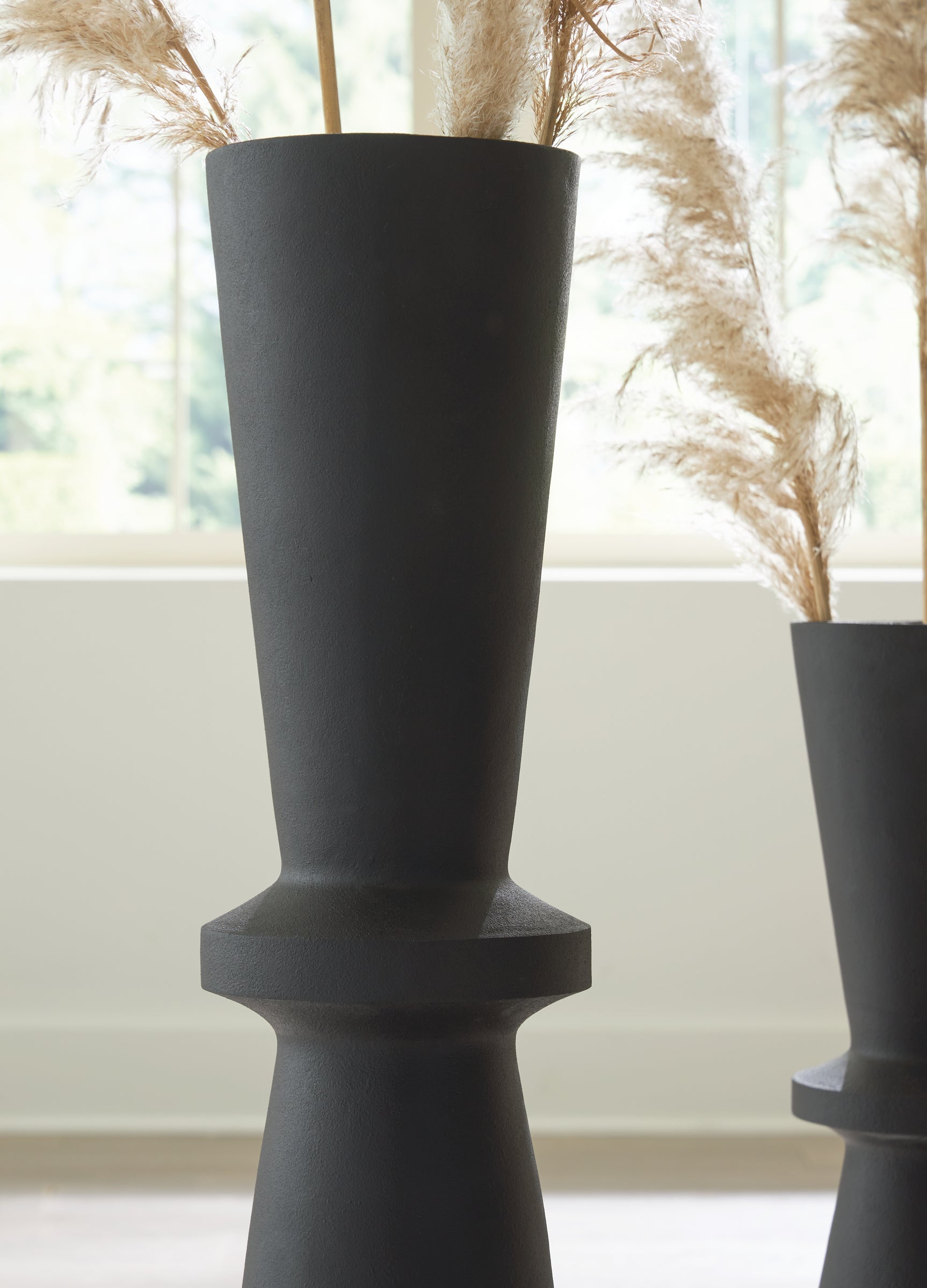 Close-up of striped texture on vase