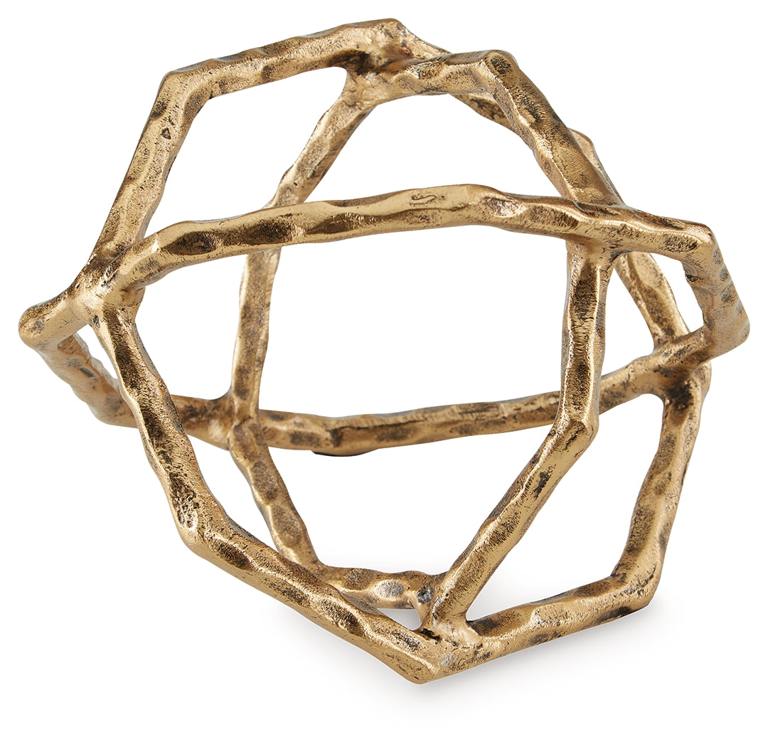 Laddington sculpture side angle highlighting geometric rings