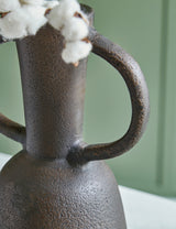 Aadeen vase side view highlighting large handles and texture