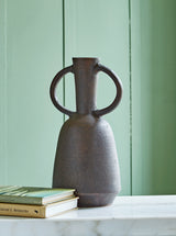 Aadeen vase with rustic finish front view