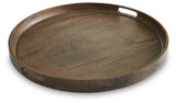 Webbworth serving tray angled side view showing raised edge and handles