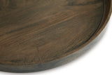 Wood grain and gray brown finish detail of Webbworth tray