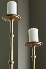 Antique brass finish detail on Larwick candle holder