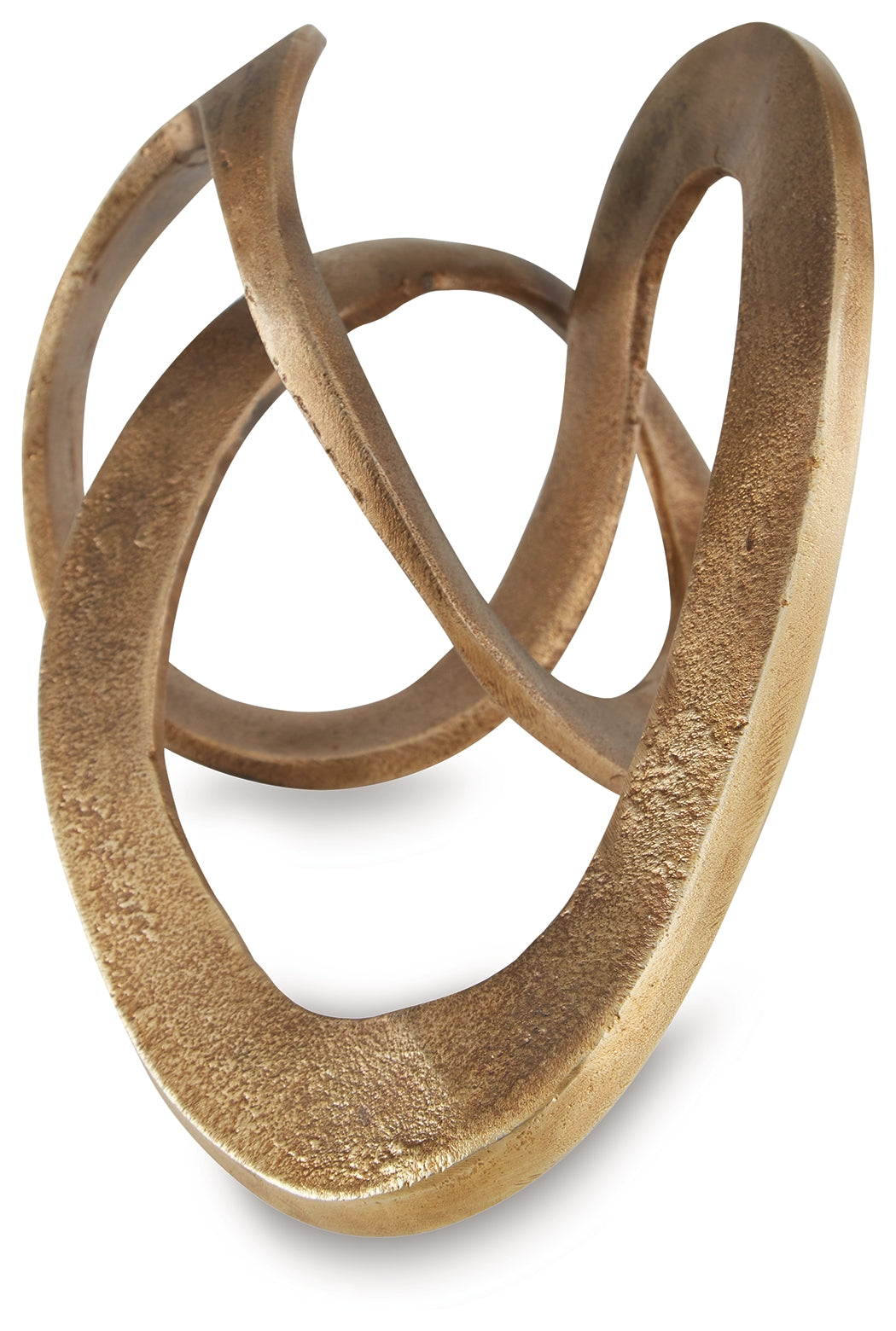 Close-up detail of textured antique brass finish on Dunnruck sculpture