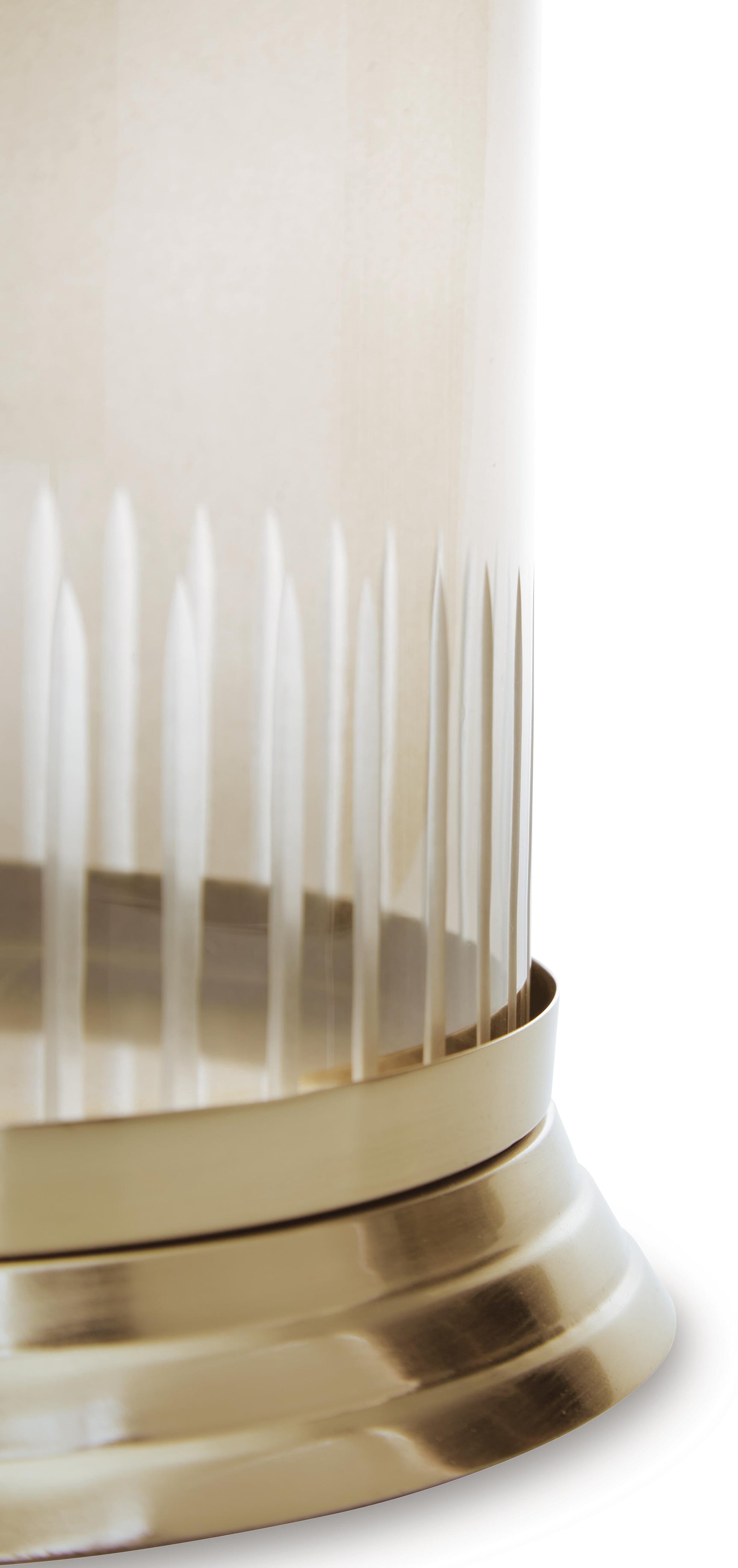 Brass-tone metal base detail