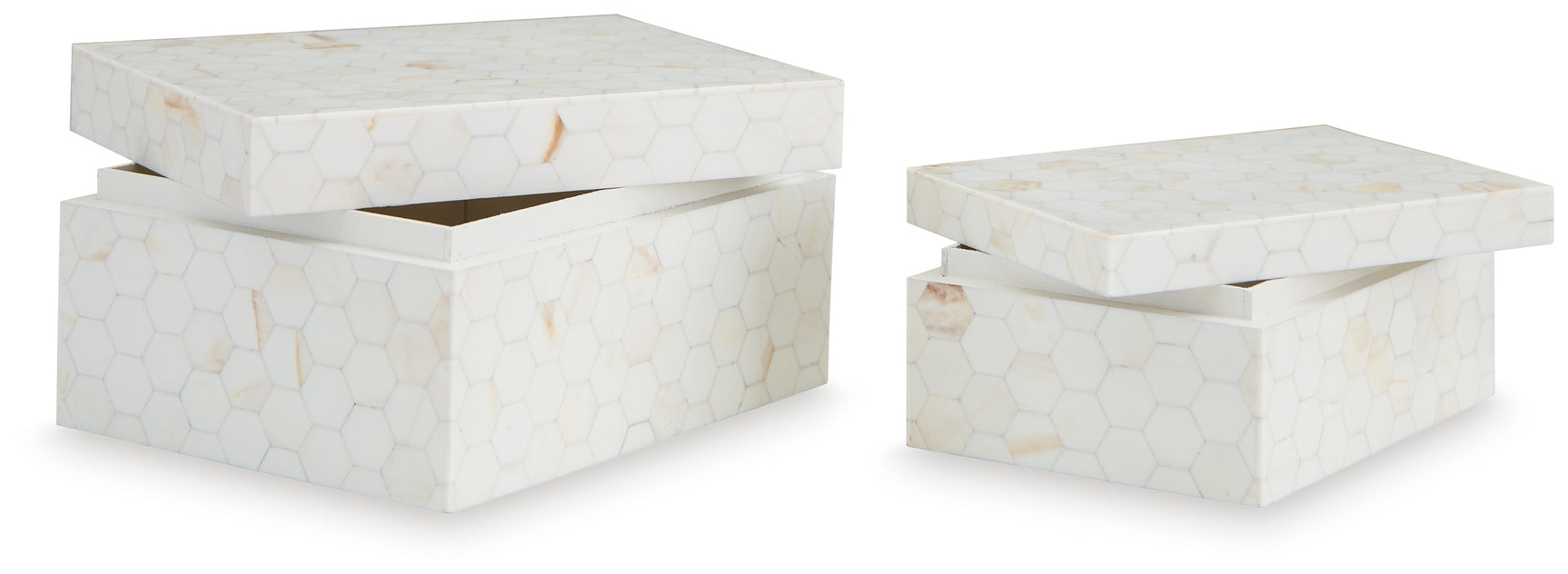 Open Aldenburg cream decorative box interior view