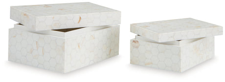 Open Aldenburg cream decorative box interior view
