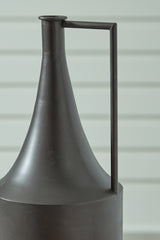 Zainforth Vase distressed brown finish close-up