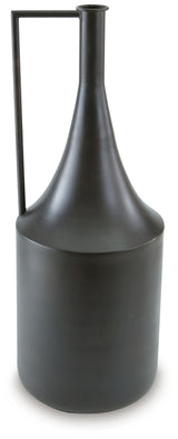 Close-up detail of Zainforth Vase metal finish