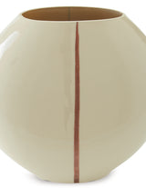 Close-up of cream enamel finish