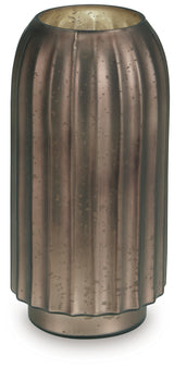 Close-up of Briarcott vase mercury glass finish