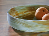 Close-up on polished interior and sage green finish of Bannington Bowl