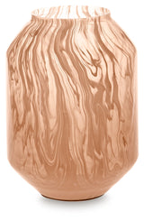 Dushby blush pink glass vase, front view