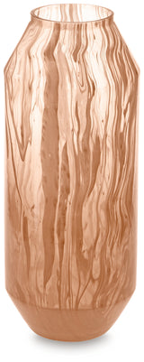 Close-up detail of blush pink textured glass surface