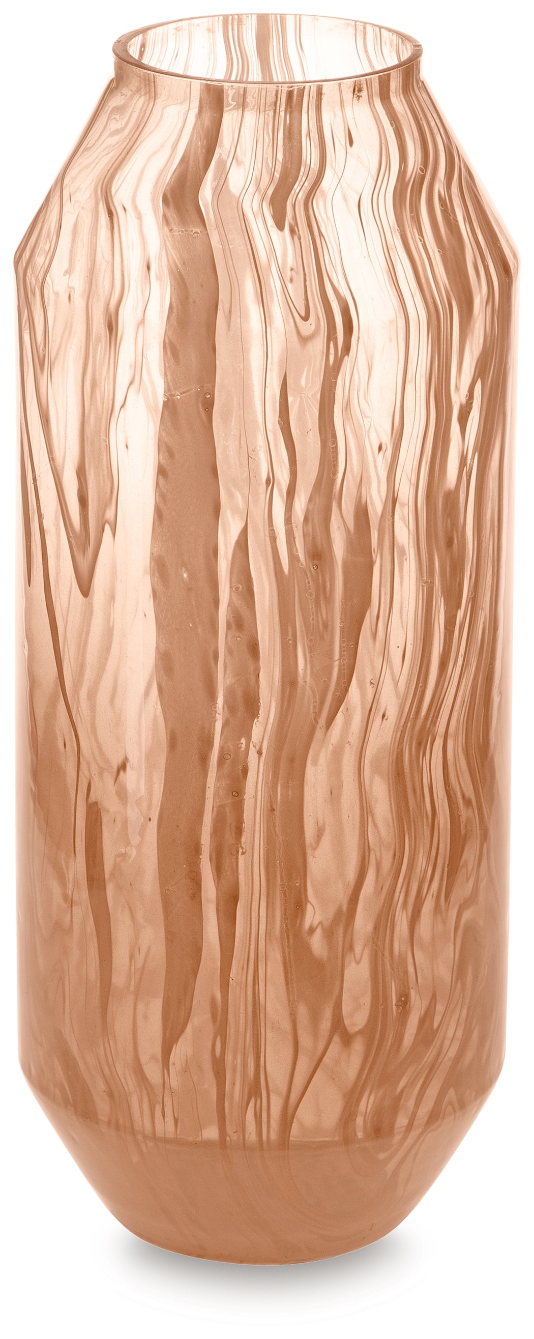 Close-up detail of blush pink textured glass surface
