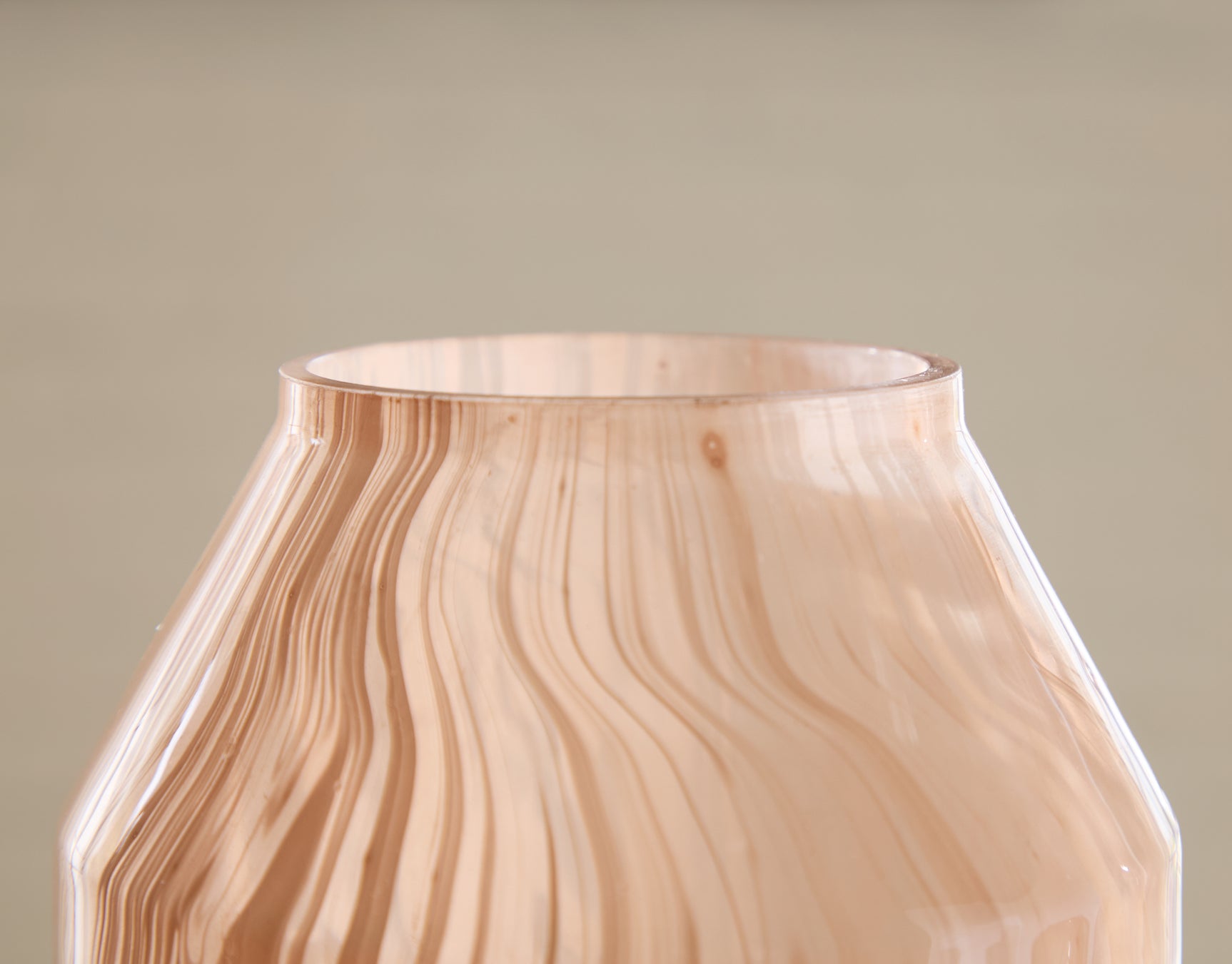 Top view of Dushby Blush Pink Vase highlighting round shape