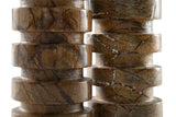 Top view of Emsleyfield tan marble candle holders