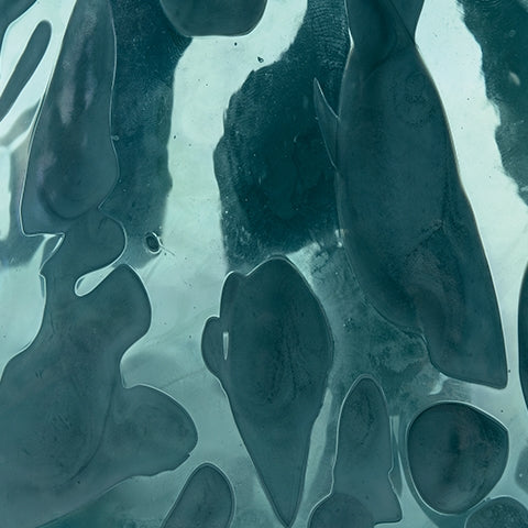 Cartshaw Vase iridescent teal finish detail