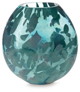 Close-up of iridescent teal finish on Cartshaw Vase