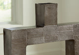 Textured surface and striped pattern of Wrengrove vase