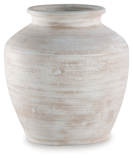 Meadie vase styled with faux greenery