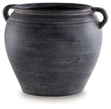 Meadie Vase side view with textured ceramic surface