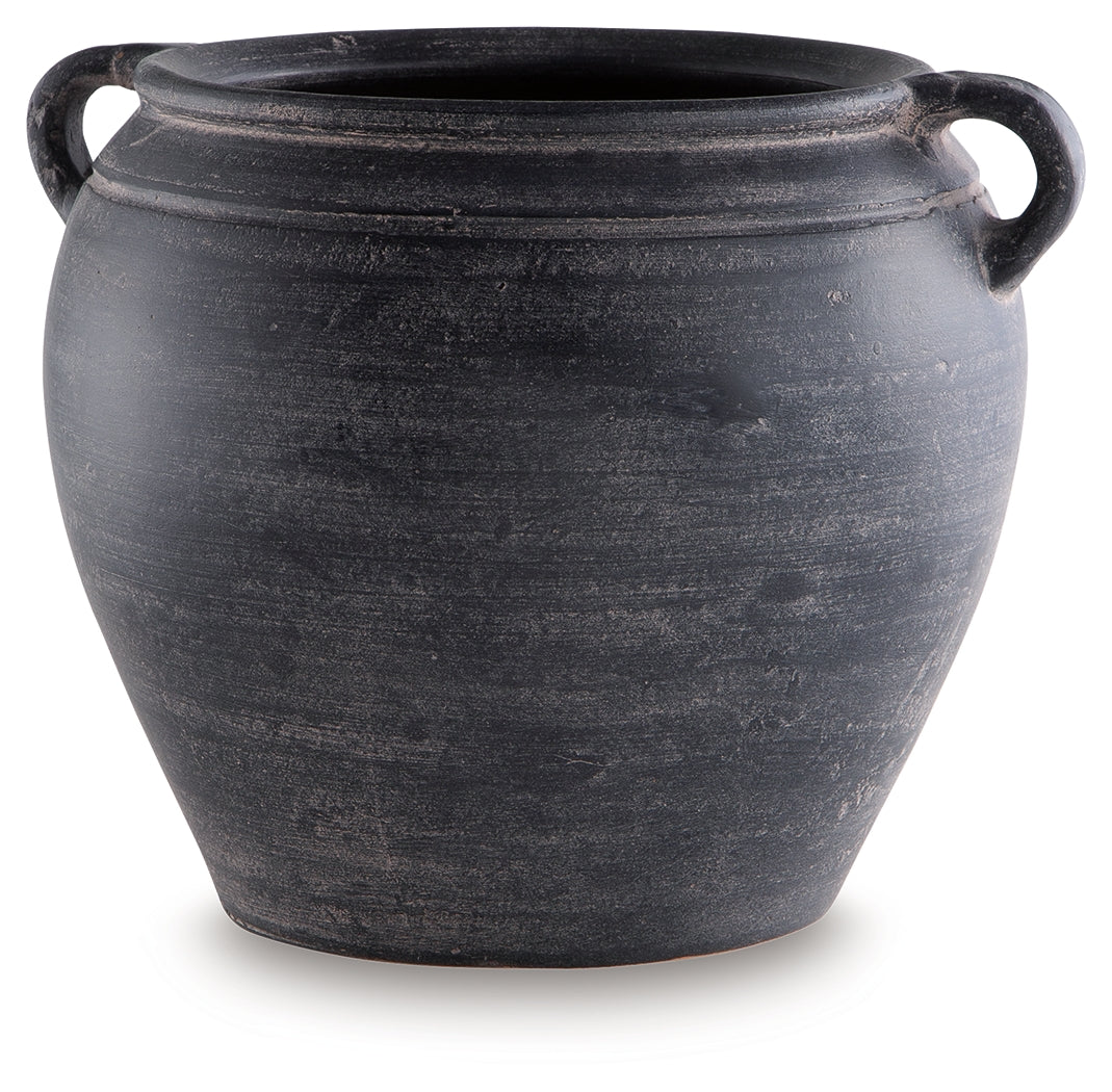 Meadie Vase side view with textured ceramic surface