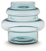 Side view of Vallmen Blue Blown Glass Vase