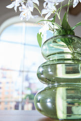 Close-up of Renethorne Green Vase glass texture