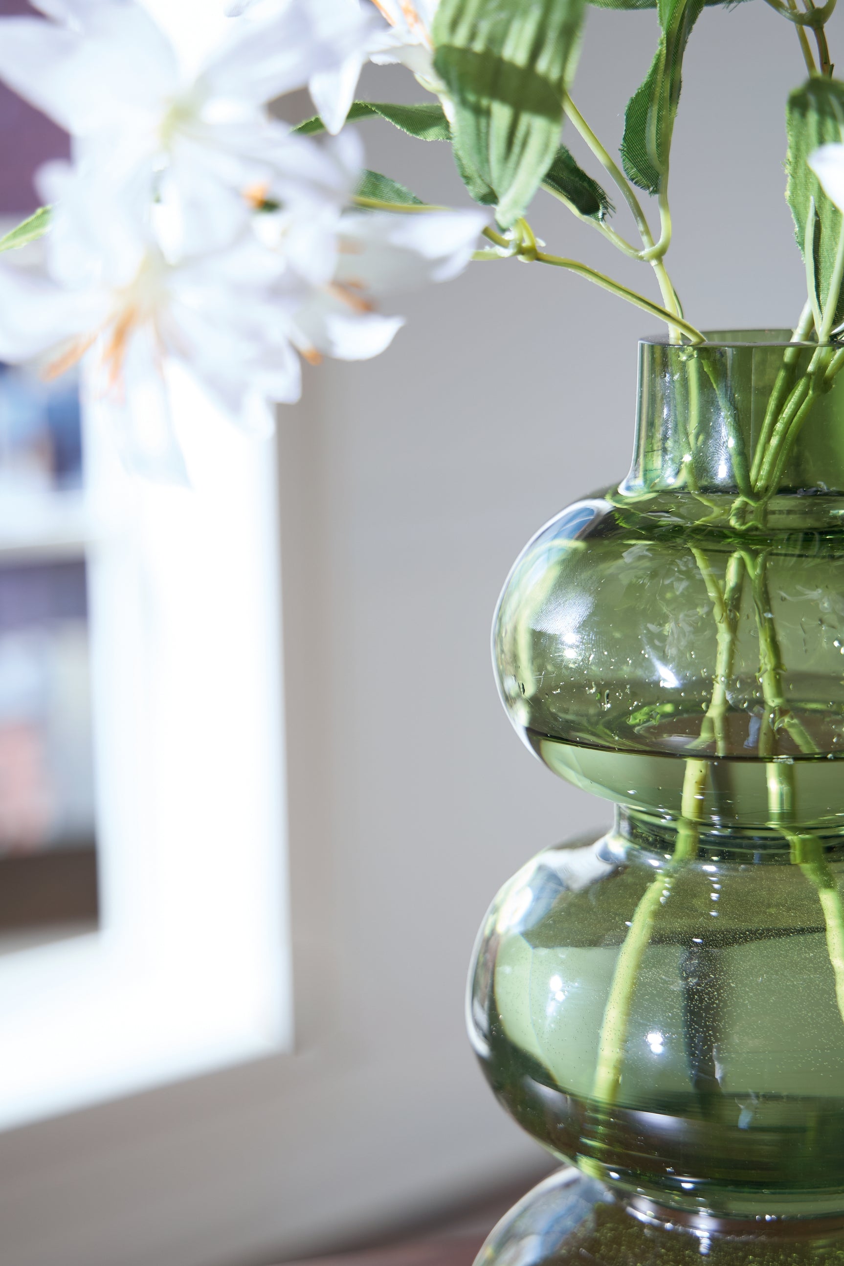 Renethorne Green Vase showcasing shape detail