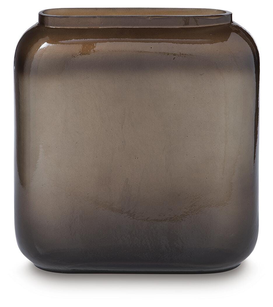 Sumner vase side view showing metallic finish