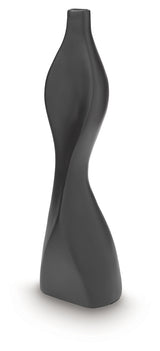 Close-up detail of Judsen Black Vase texture