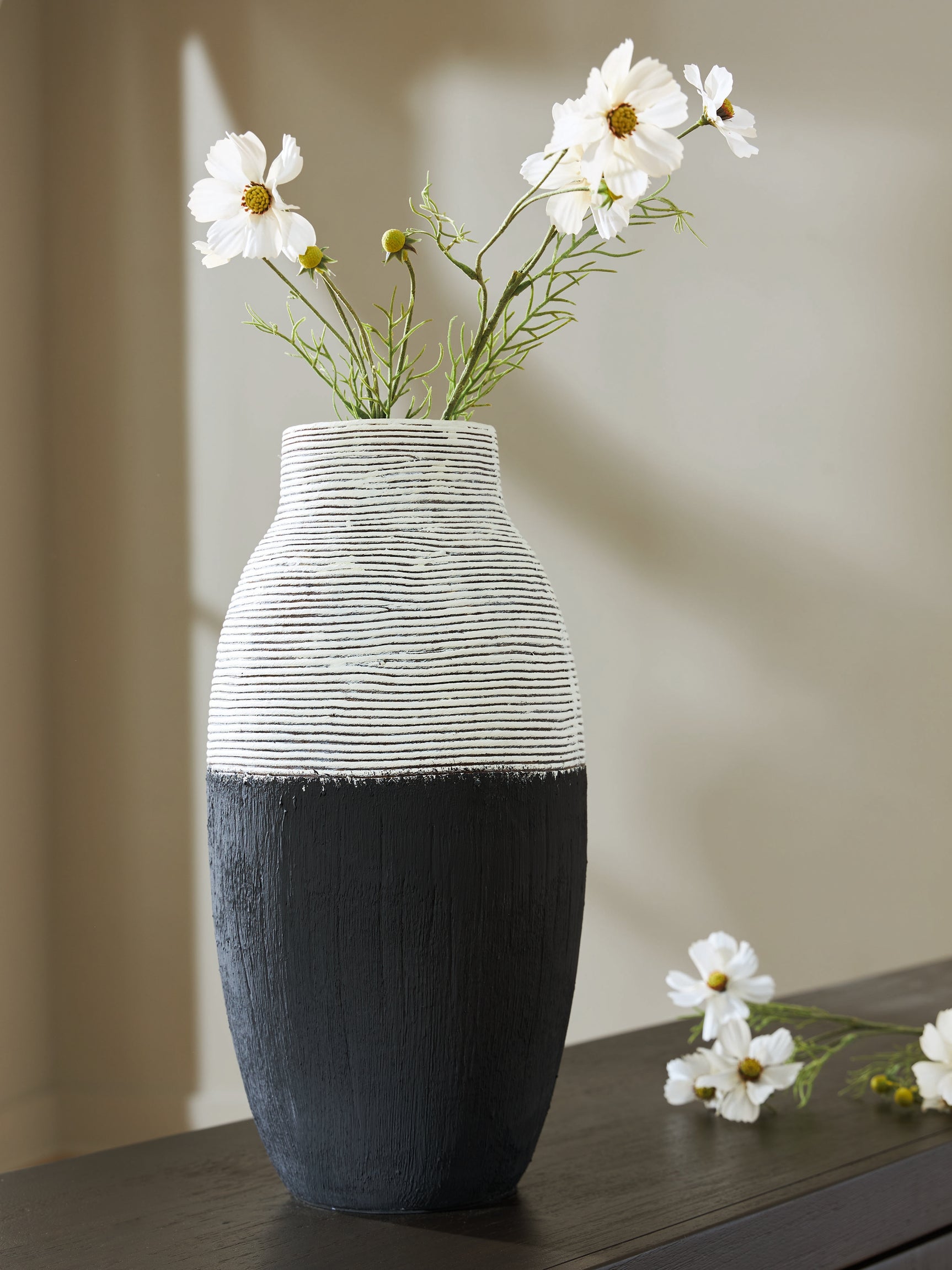 Girtha Vase styled with faux florals