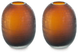 Close-up of amber glass grid texture on Embersen Vase