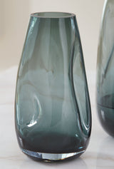 Detailed view of teal glass finish