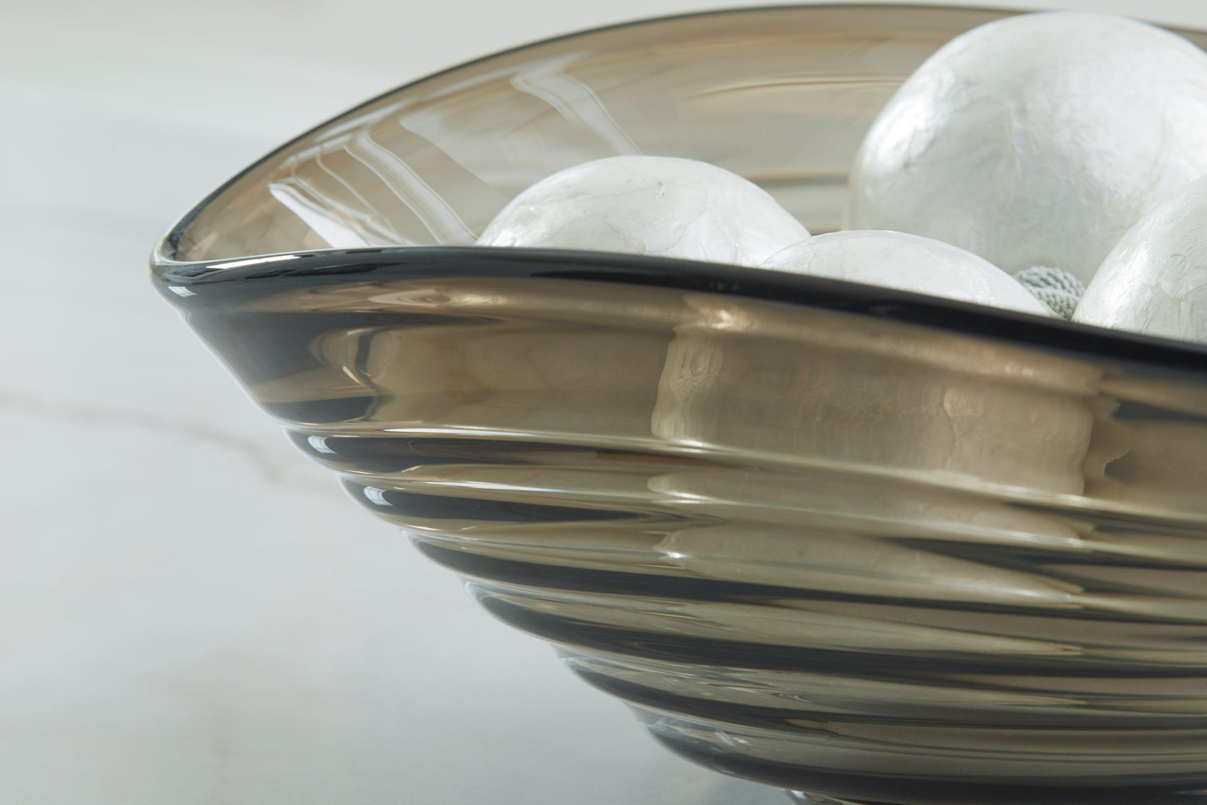 Solariston gray brown glass bowl finish detail