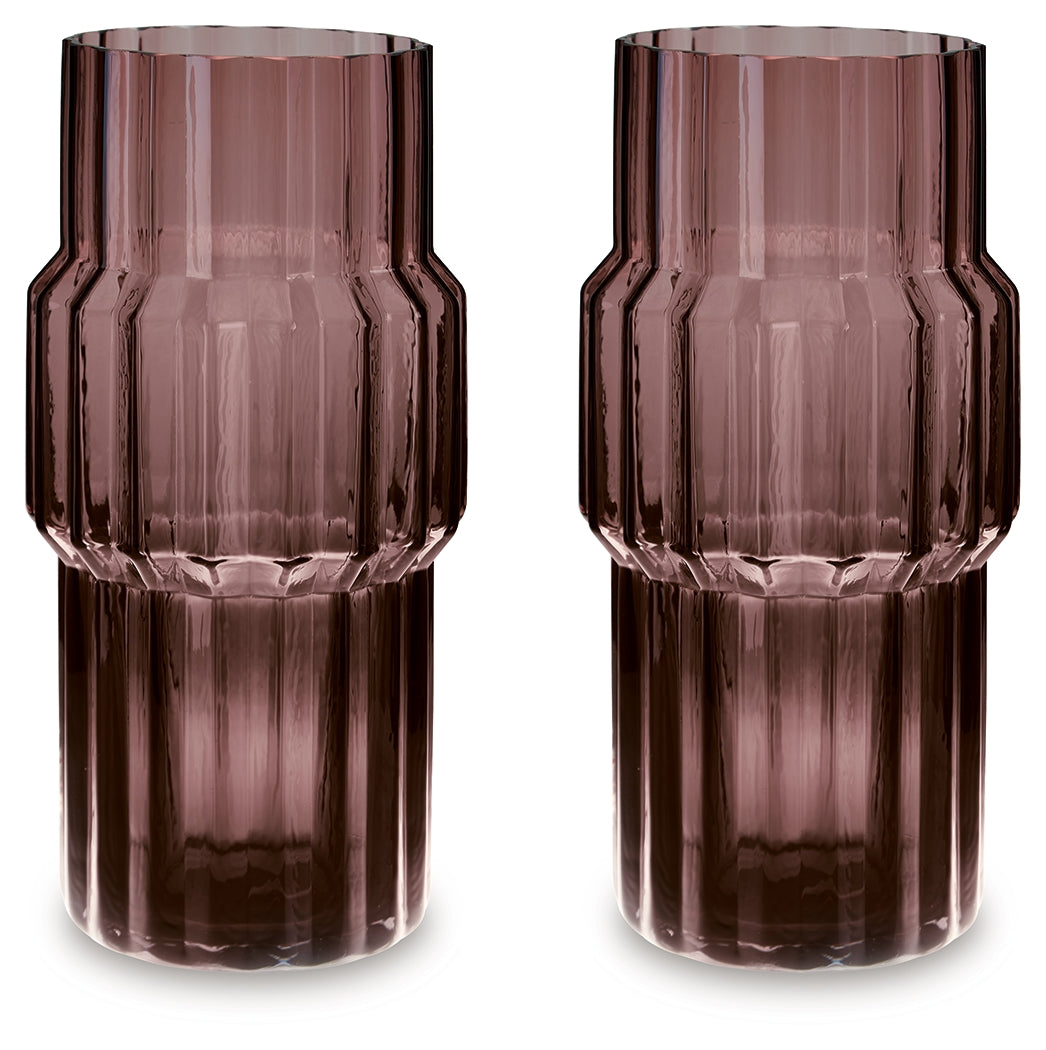 Dorlow vase detailed close-up of textured mauve glass