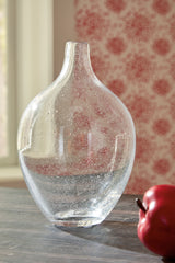 Kurthorne clear glass vase angled