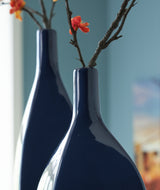 Close-up of navy glaze finish on Abtinson vase
