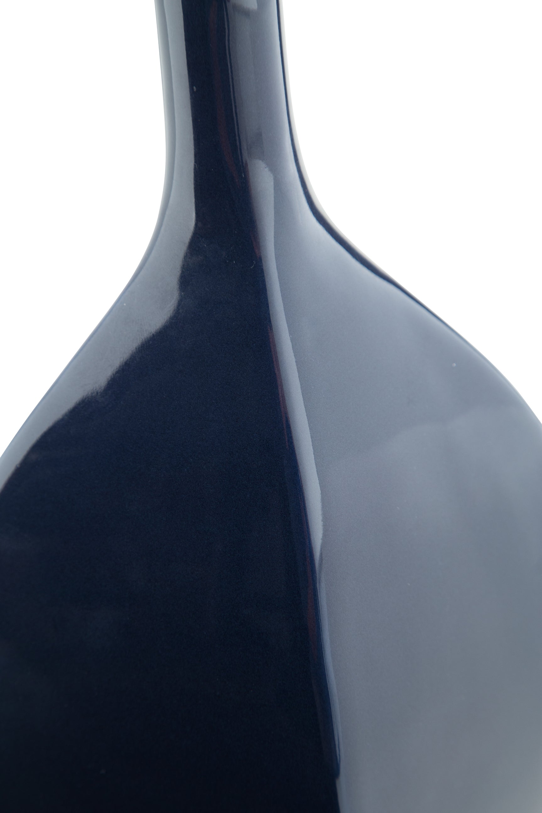Detail of ceramic texture on navy vase